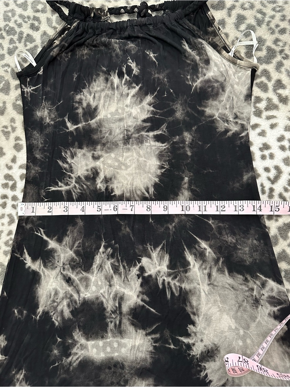 Rolla Costa High Neck Tie Dye Maxi Dress in Black Size Medium - Picture 12 of 14